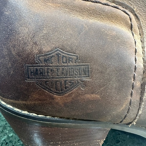 Harley Davidson Stacked Heel Short Brown Leather Boots 81462 size 9.5 - Picture 11 of 12